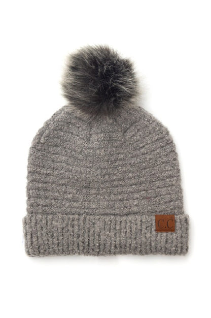 CC Ultra Soft Fur Pom Beanie