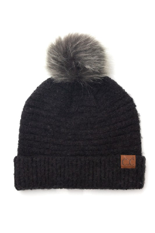 CC Ultra Soft Fur Pom Beanie