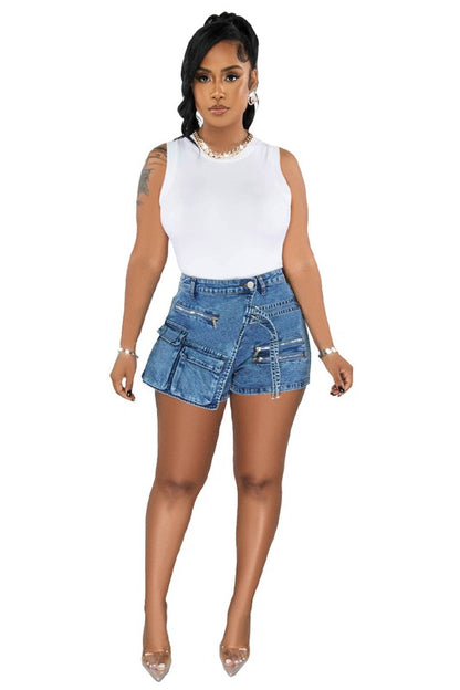 CARGO DENIM SHORT