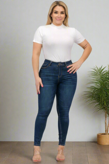 Plus Size Ribbed Short Sleeve Bodysuit