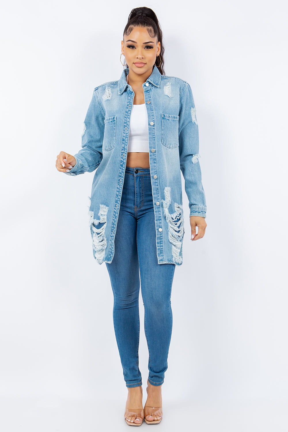 American Bazi Distressed Denim Jacket