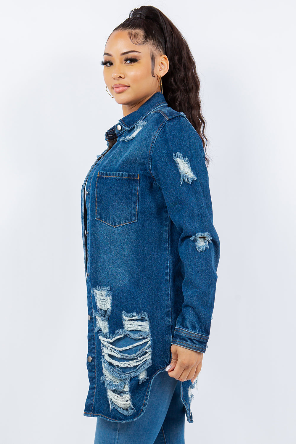 American Bazi Distressed Denim Jacket