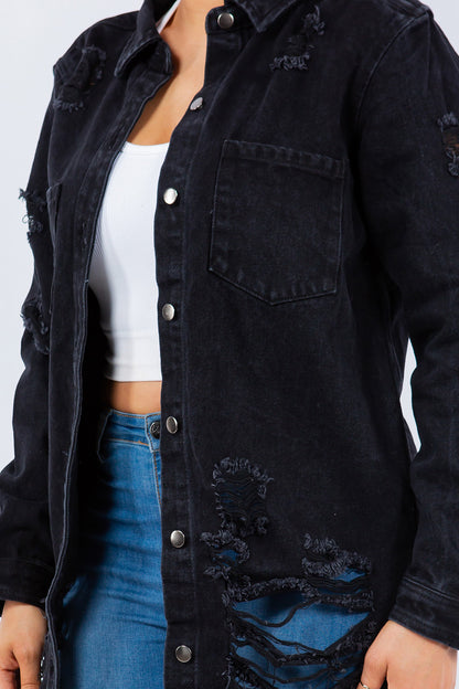 American Bazi Distressed Denim Jacket