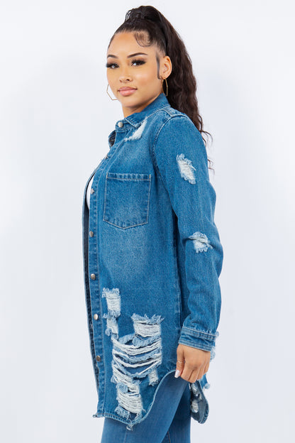 American Bazi Distressed Denim Jacket