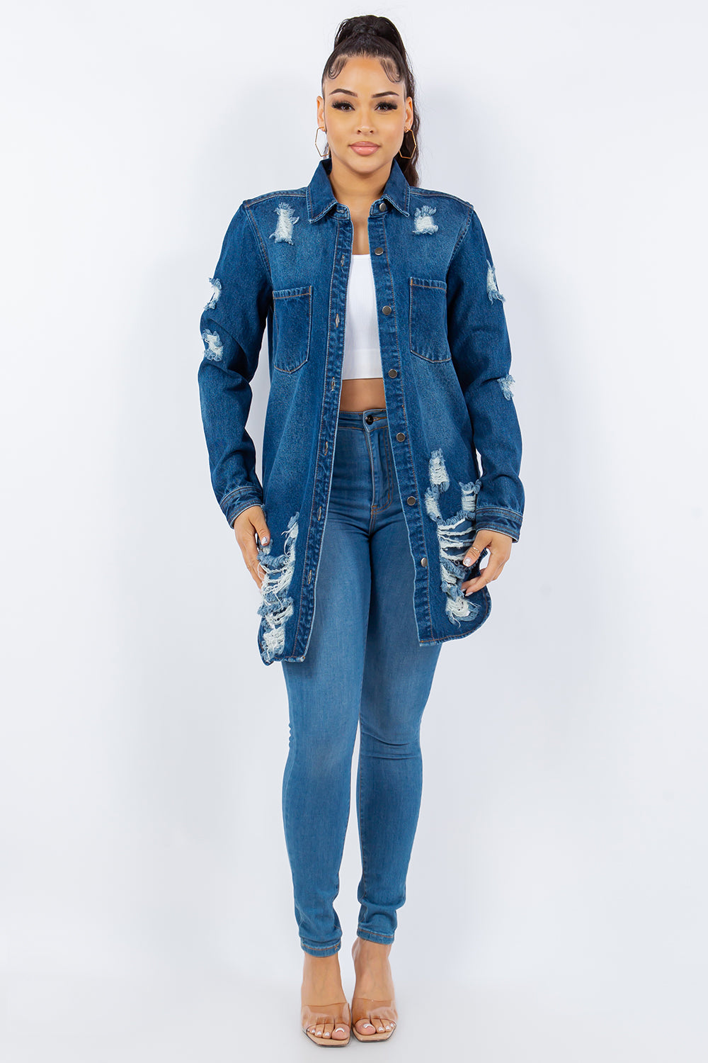 American Bazi Distressed Denim Jacket