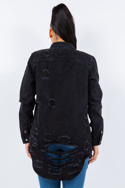 American Bazi Distressed Denim Jacket