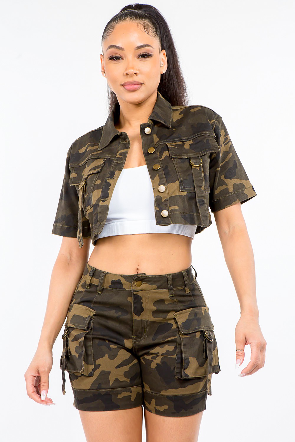 Camouflage Cropped Jacket