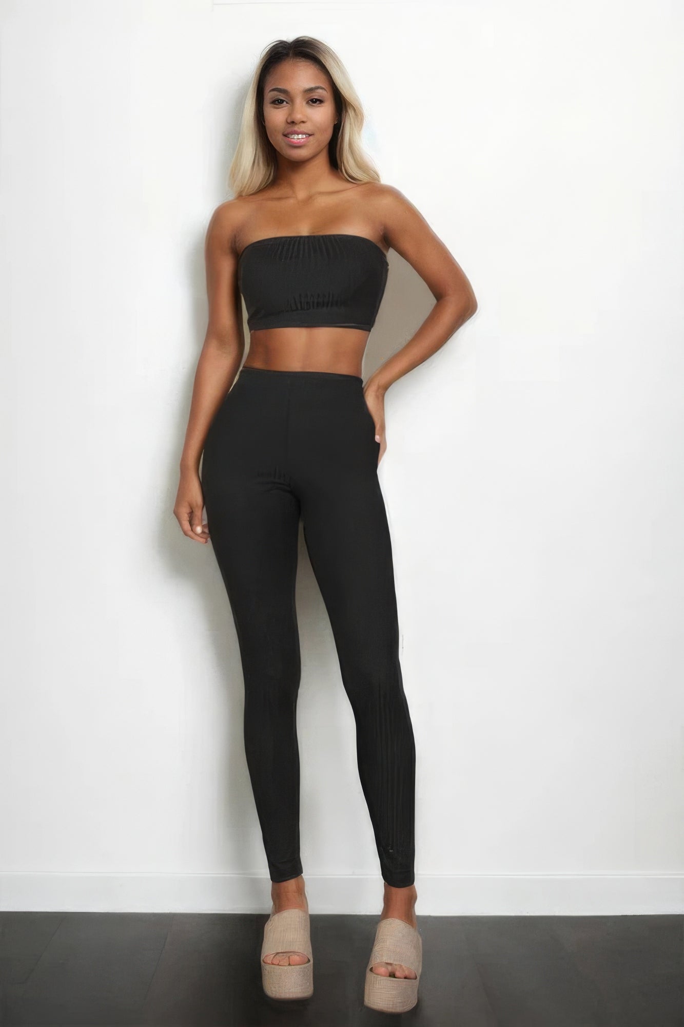 Ribbed Tube Top & Leggings Set