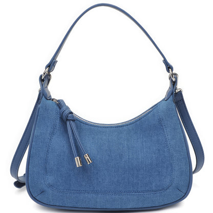 Denim Texture Crossbody Bag