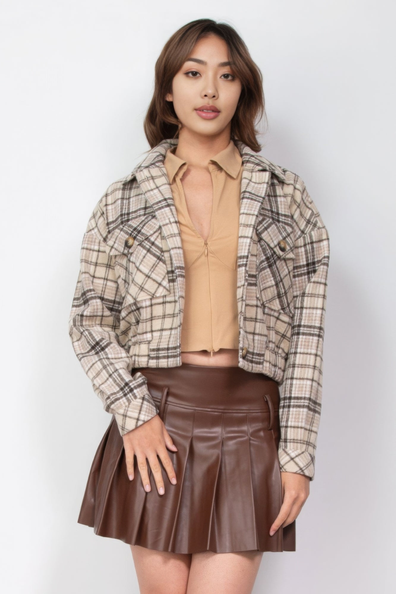 Plaid Crop Jacket