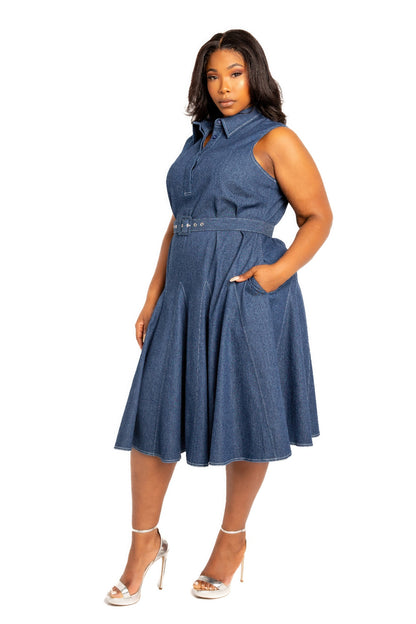 stitch denim dress