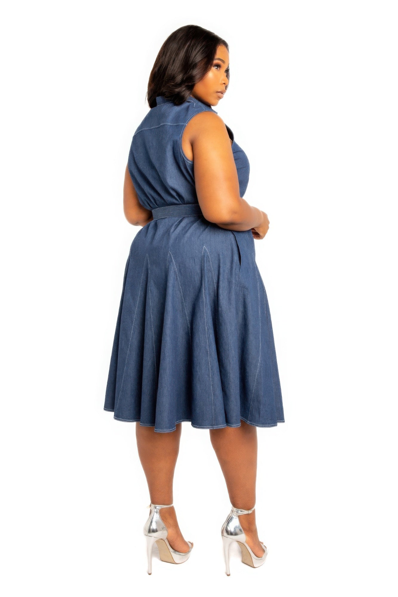 stitch denim dress