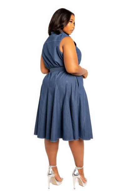 stitch denim dress