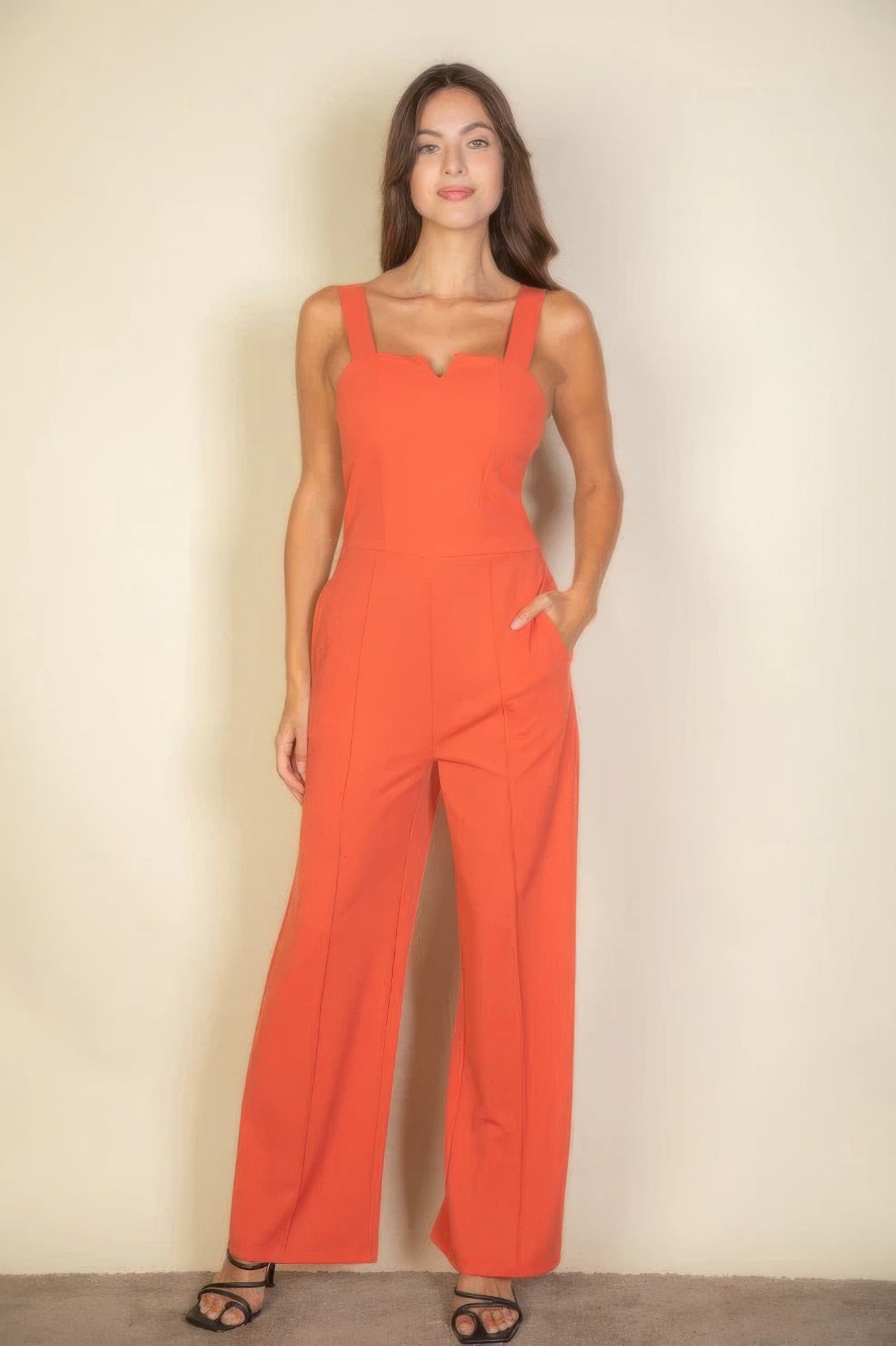 Lightweight Stretch neck cami jumpsuit