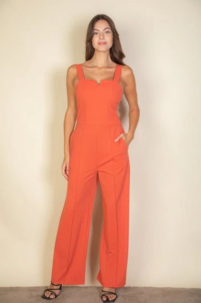 Lightweight Stretch neck cami jumpsuit