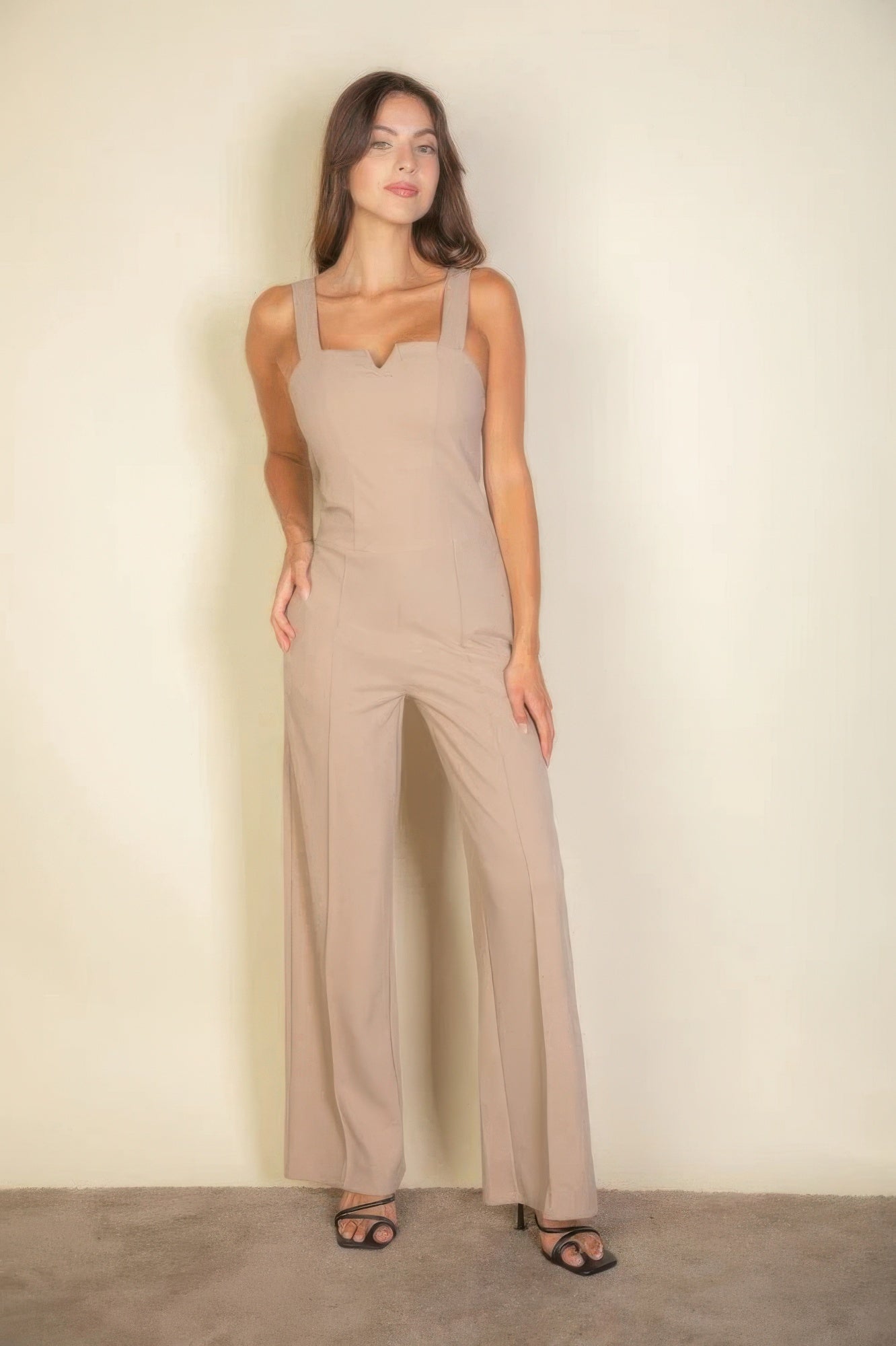 Lightweight Stretch neck cami jumpsuit