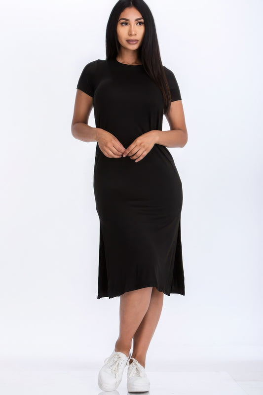 Side slit midi dress