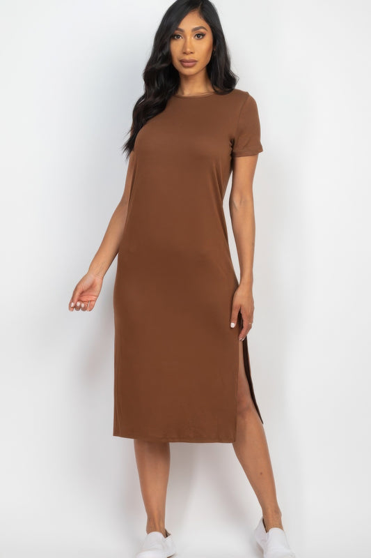 Side slit midi dress