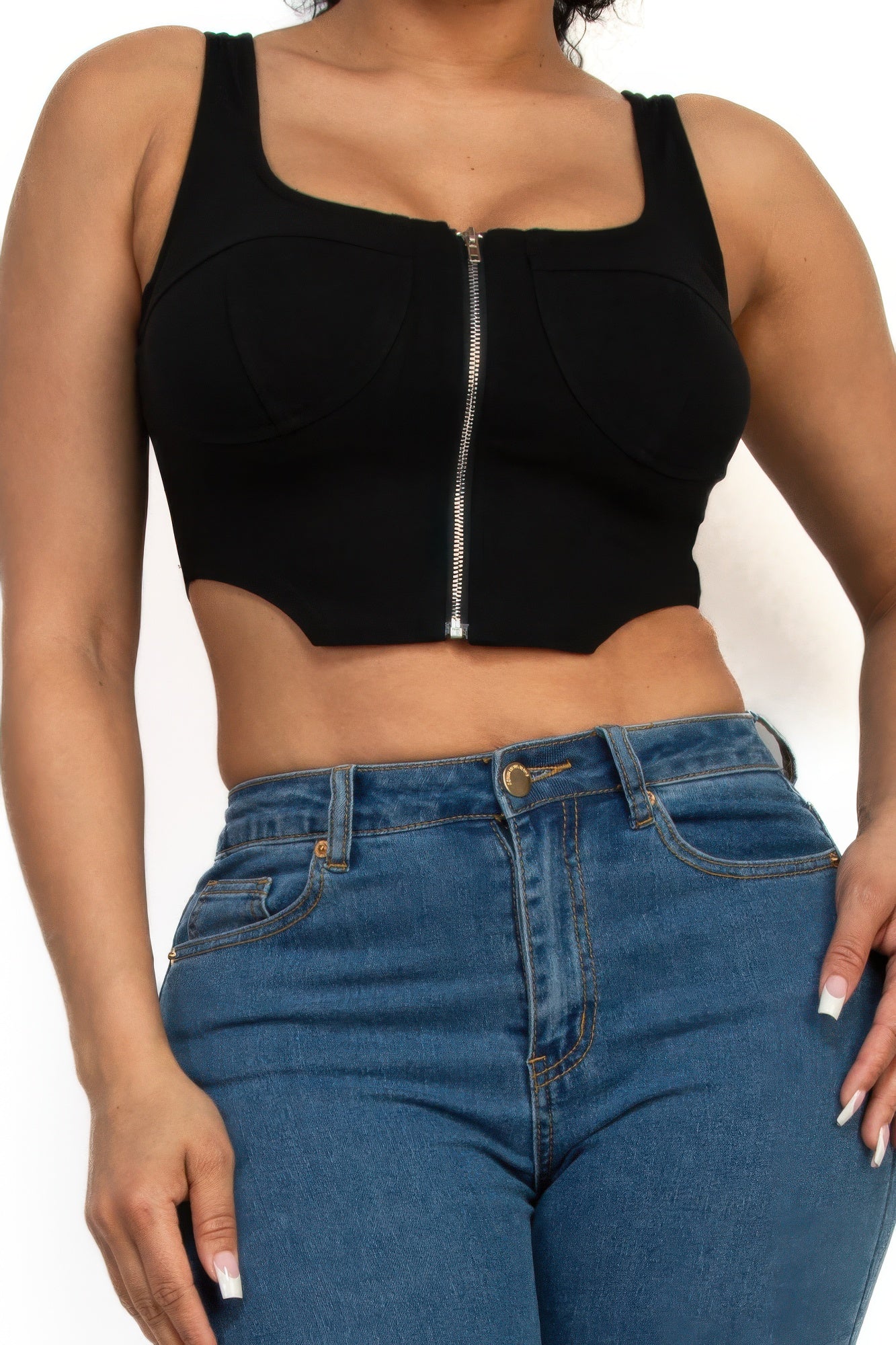 Zip-up crop top