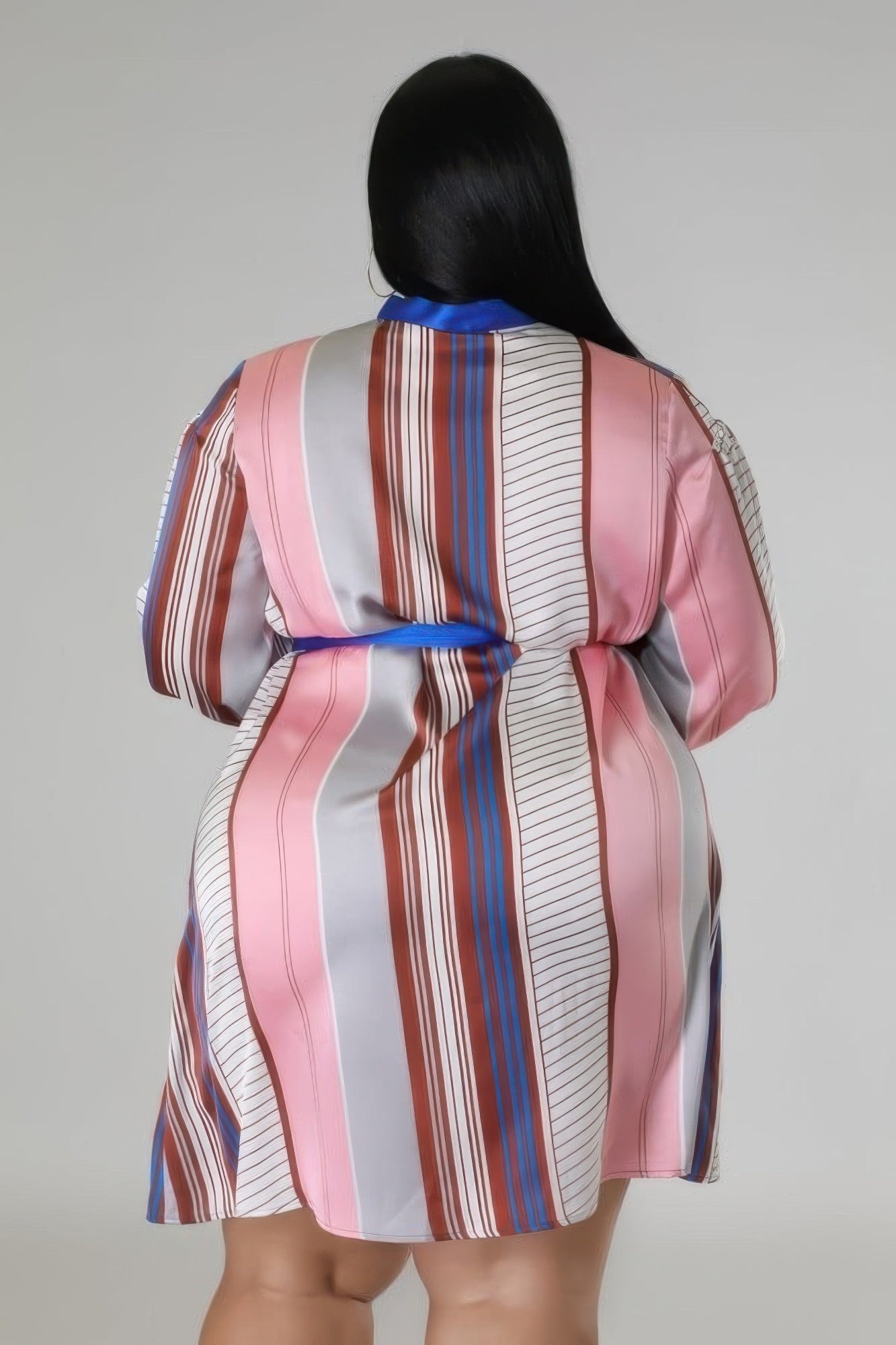 Plus Striped Non-stretch Dress