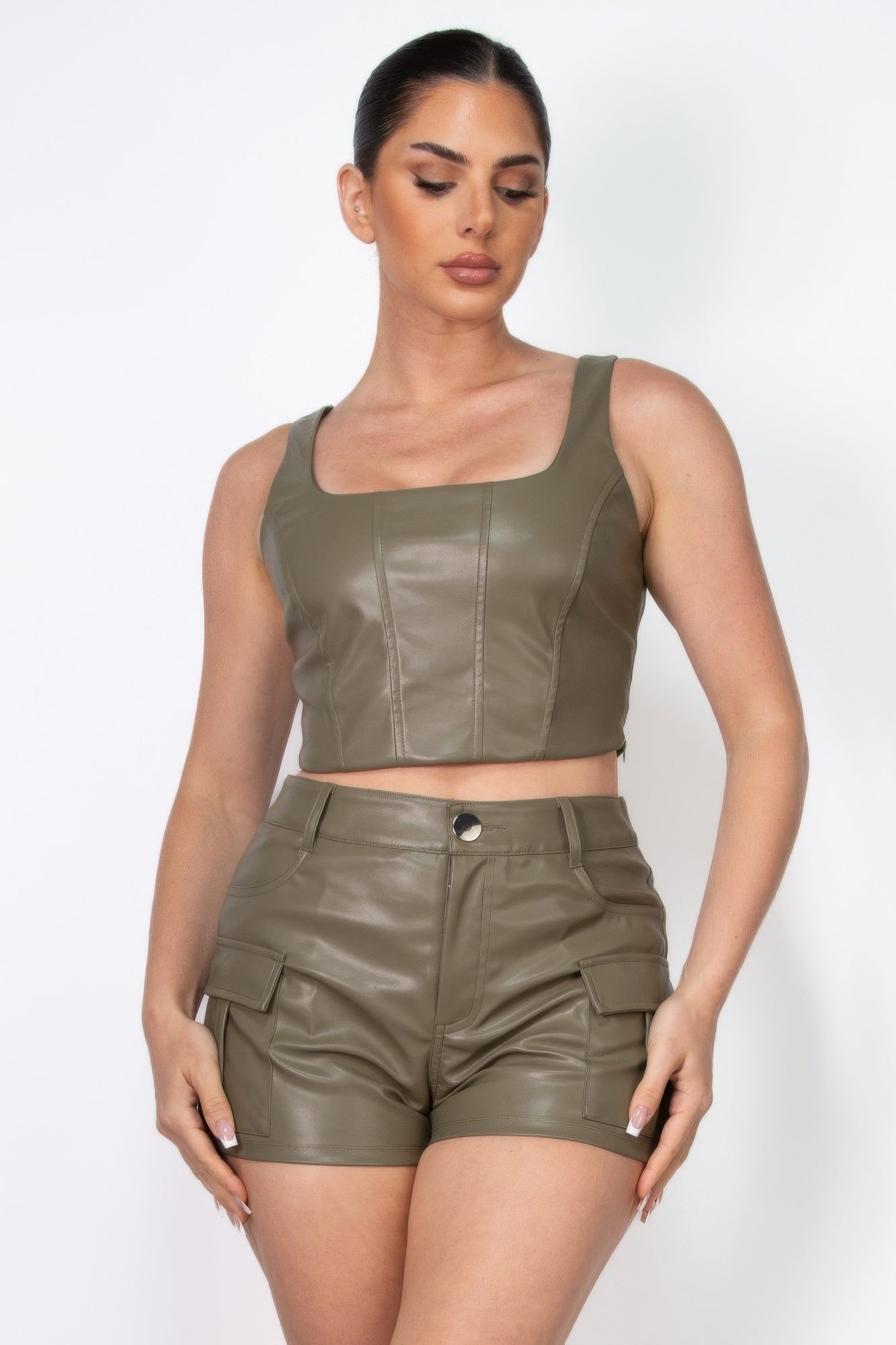 Faux Leather Crop Top