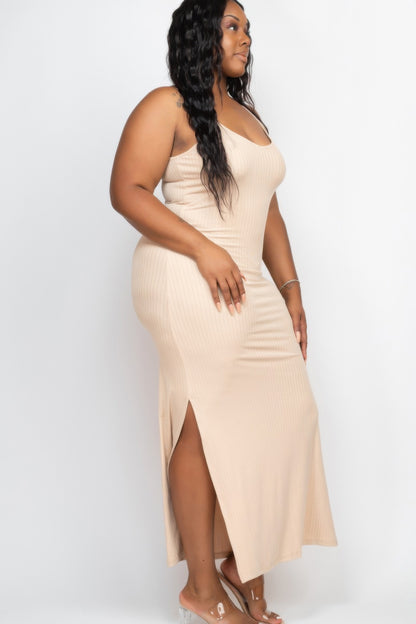 Plus Ribbed Long Cami Maxi Dress