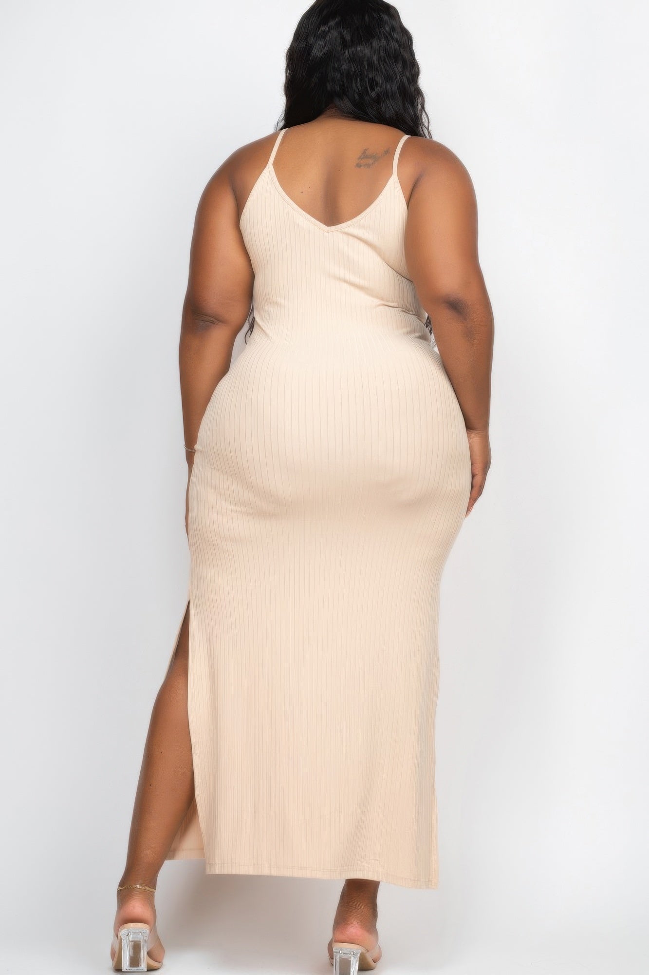 Plus Ribbed Long Cami Maxi Dress