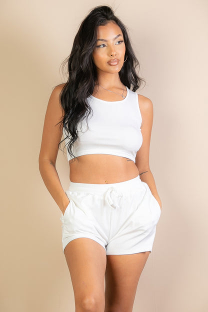 Crop Tank Top & Shorts Set