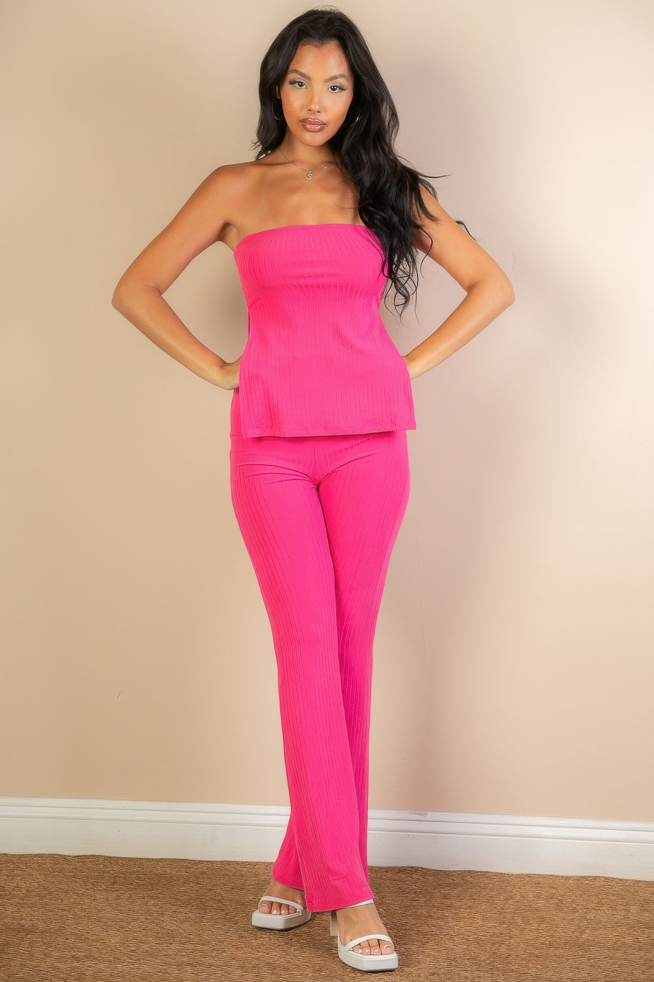 Bandeau Top & Flare Pants Set