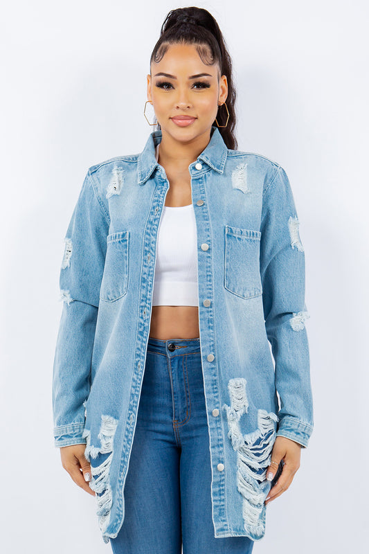 American Bazi Distressed Denim Jacket