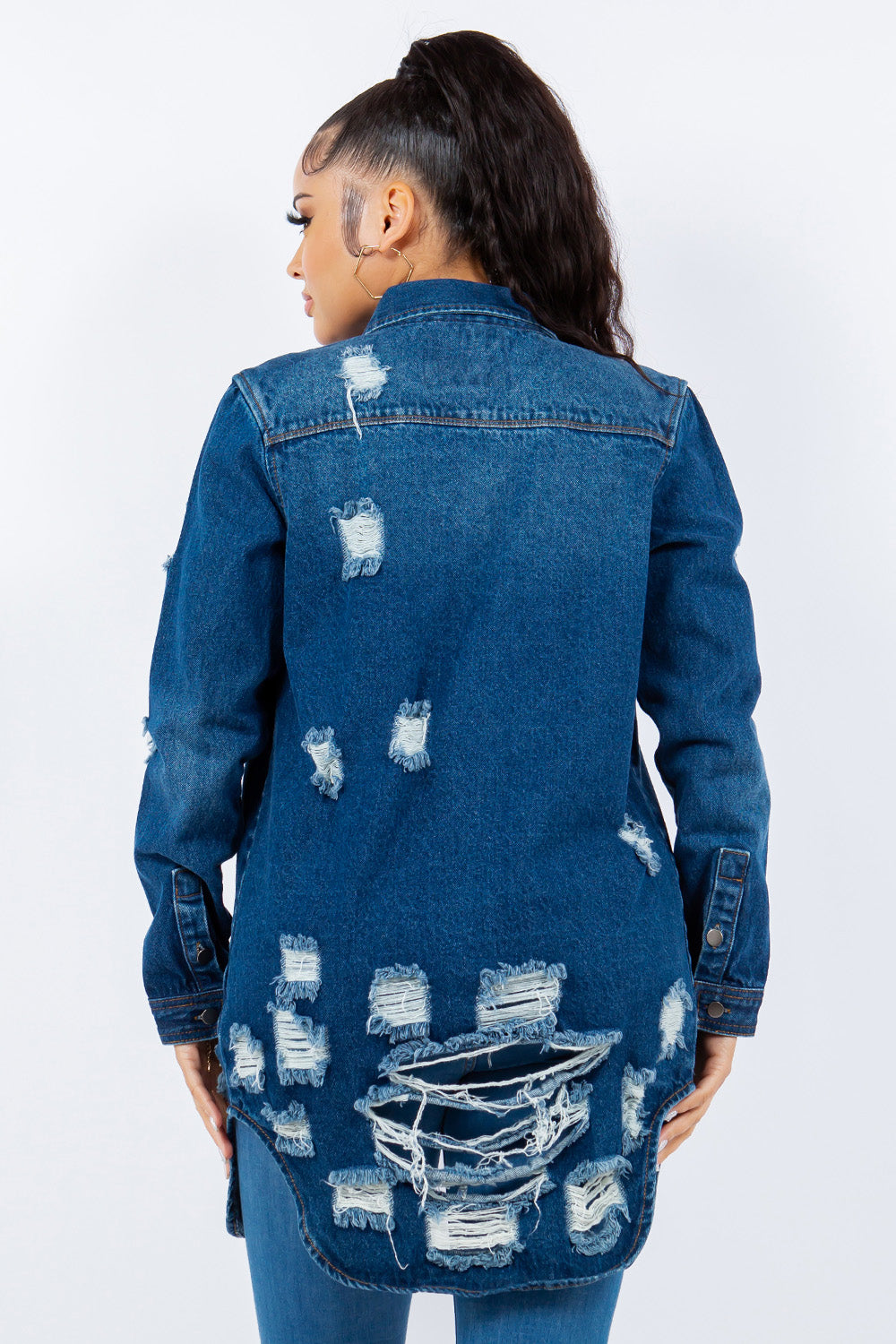 American Bazi Distressed Denim Jacket