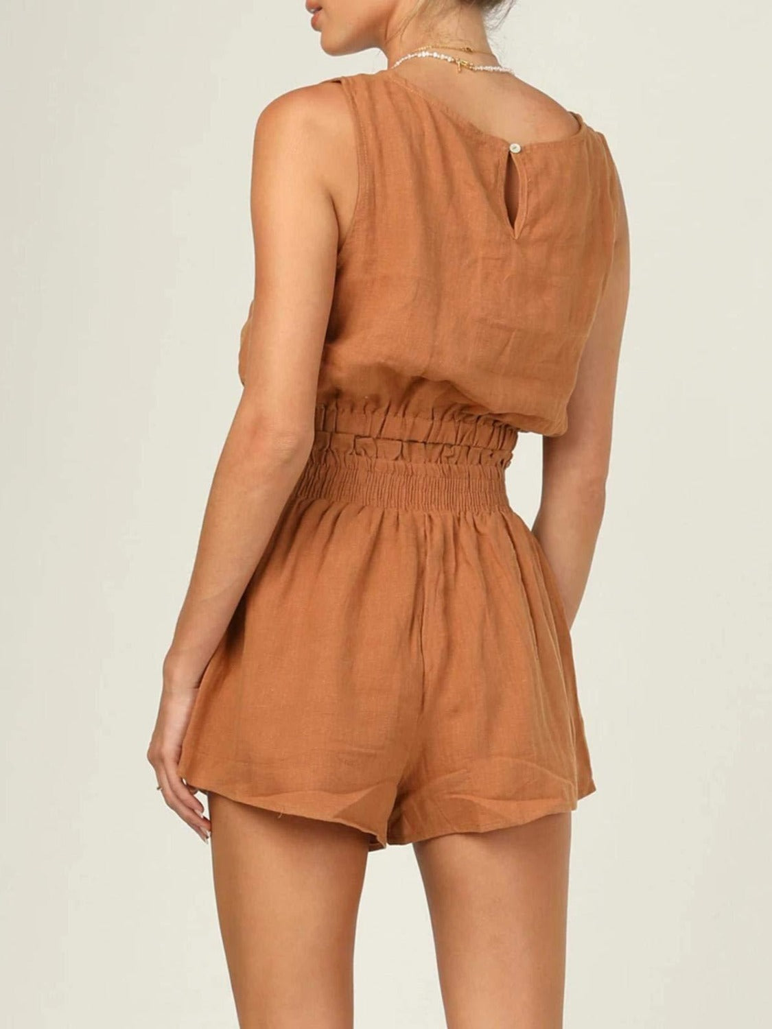 Round Neck Sleeveless Top and Shorts Set