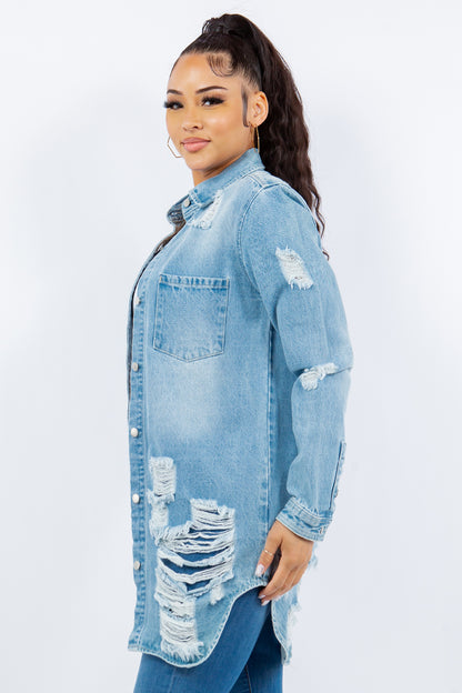 American Bazi Distressed Denim Jacket