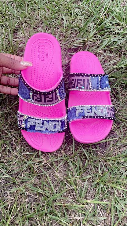 FF Designer Pink Crocs Sandals