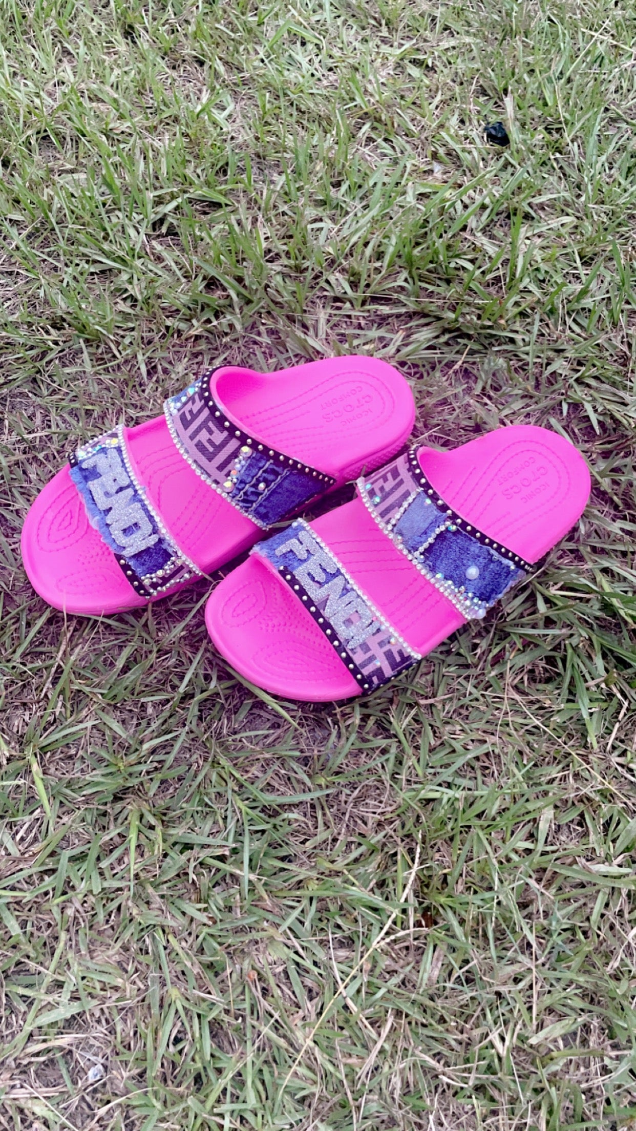 FF Designer Pink Crocs Sandals