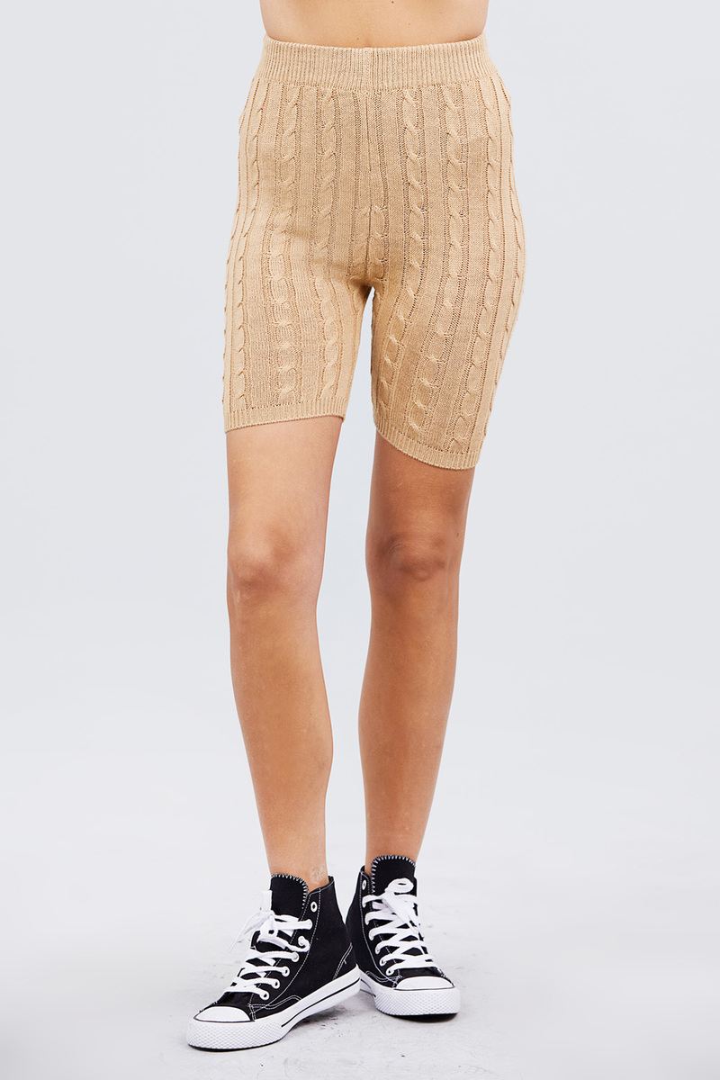 Twisted Effect Bermuda Length Sweater Shorts - Jus Fancee Boutique