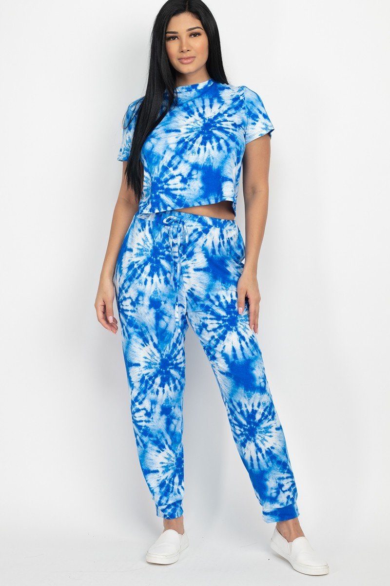 Tie-dye Printed Top And Pants Set - Jus Fancee Boutique