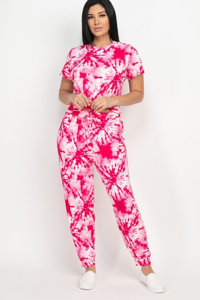 Tie-dye Printed Top And Pants Set - Jus Fancee Boutique