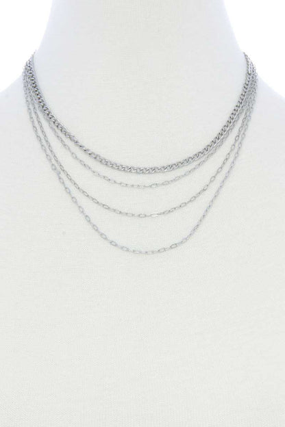 Layered Metal Necklace - Jus Fancee Boutique