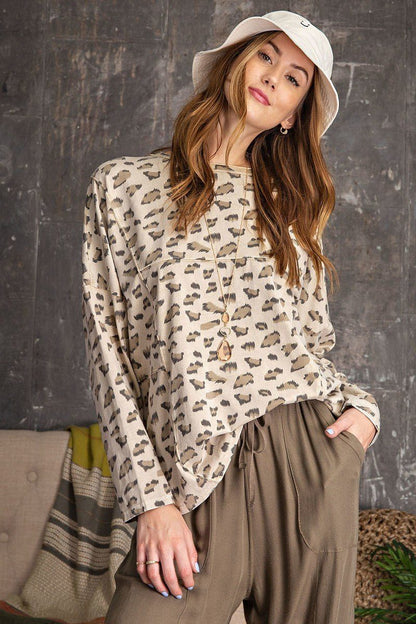 Leopard Knit Top SWEATER - Jus Fancee Boutique