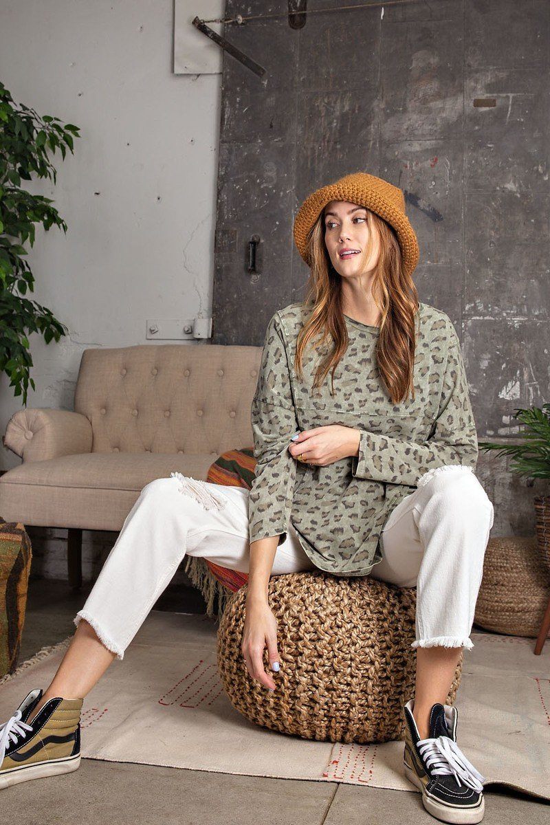 Leopard Knit Top SWEATER - Jus Fancee Boutique
