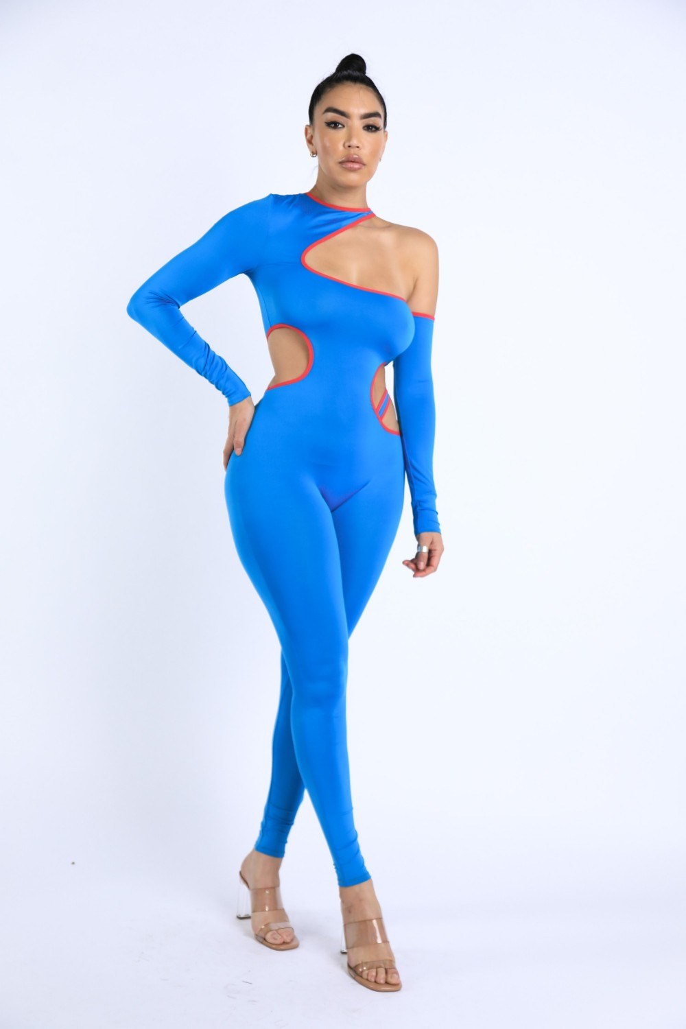 Blue Cutout Detailed Jumpsuit - Jus Fancee Boutique