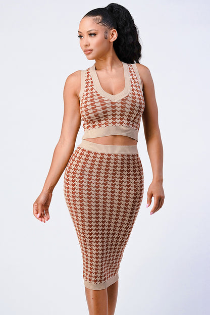 Fancee Luxe Gingham Skirt Sets