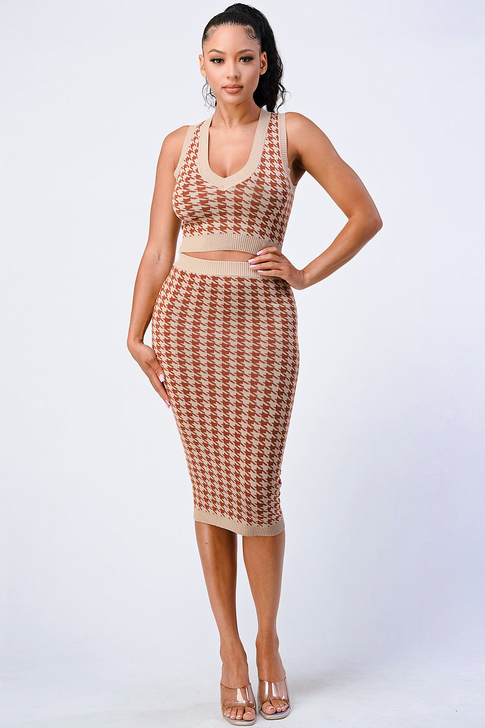 Fancee Luxe Gingham Skirt Sets