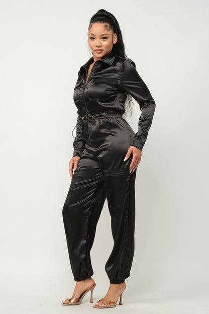 Zipper Pockets Top & Pants Jumpsuit