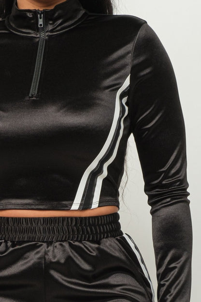 Zip Up Side Stripe Detail Jacket & Pants Set