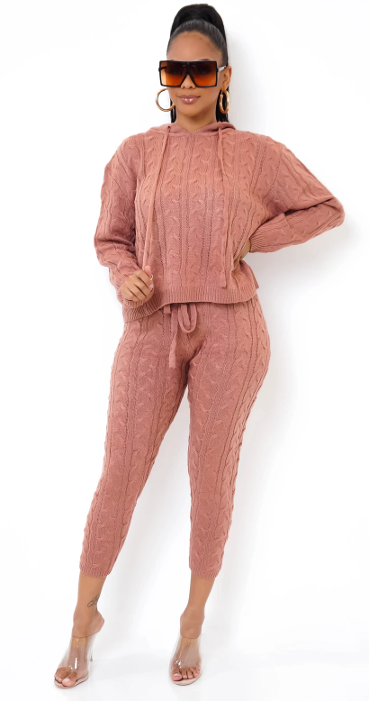 Oh So Knitted Jogger Set - Jus Fancee Boutique