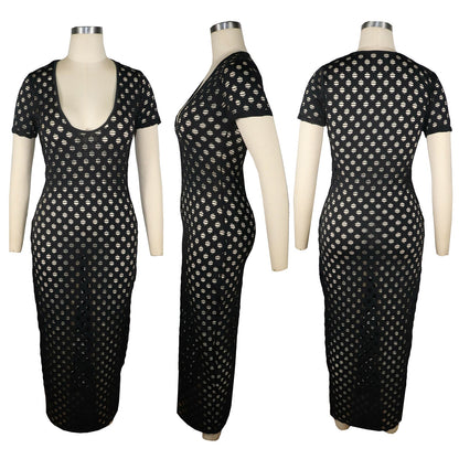 See Through Deep V Neck Long Maxi Dress Sheer - Jus Fancee Boutique