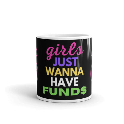 Funds White glossy mug